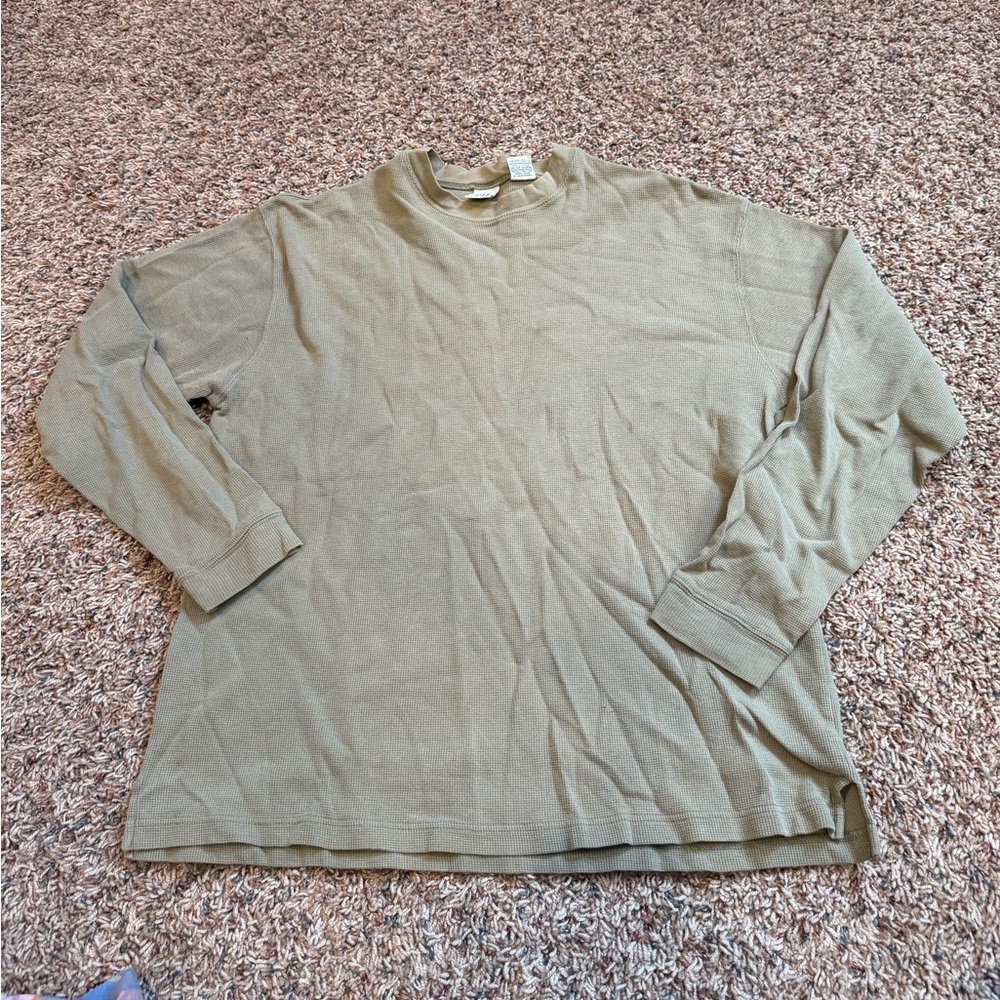 GAP Men's Long-Sleeve Crewneck Shirt - Olive
